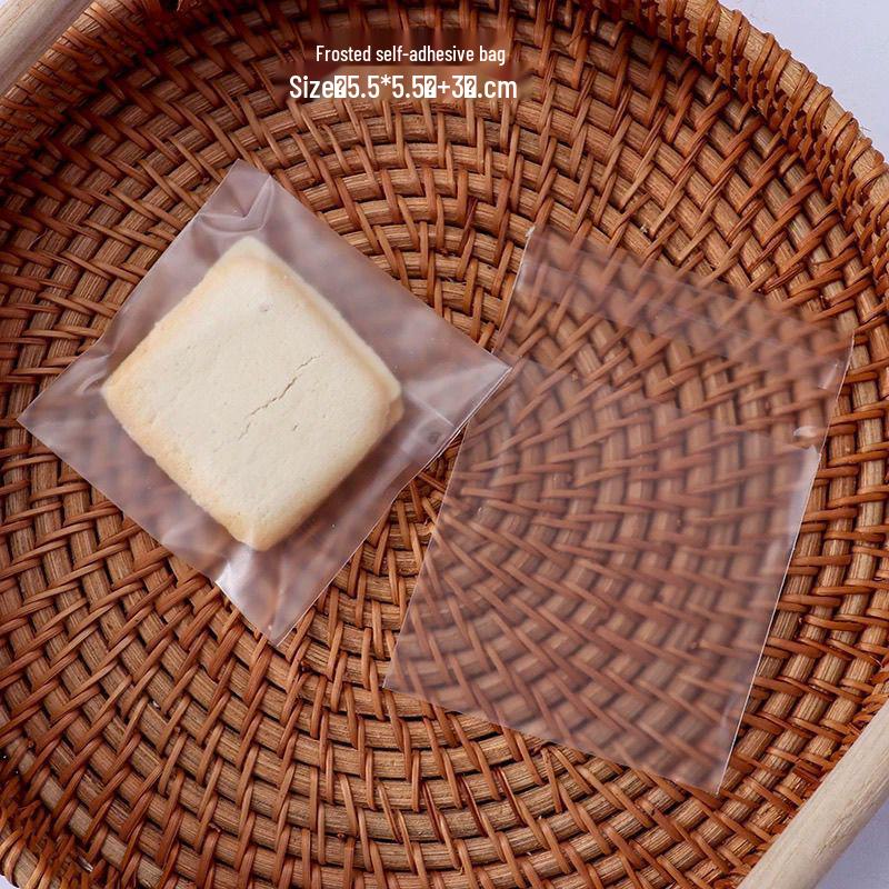 Матовые полупрозрачные самоклеящиеся пакеты для выпечки: Набор из 100 штук для печенья, бисквитов и лунных пряников