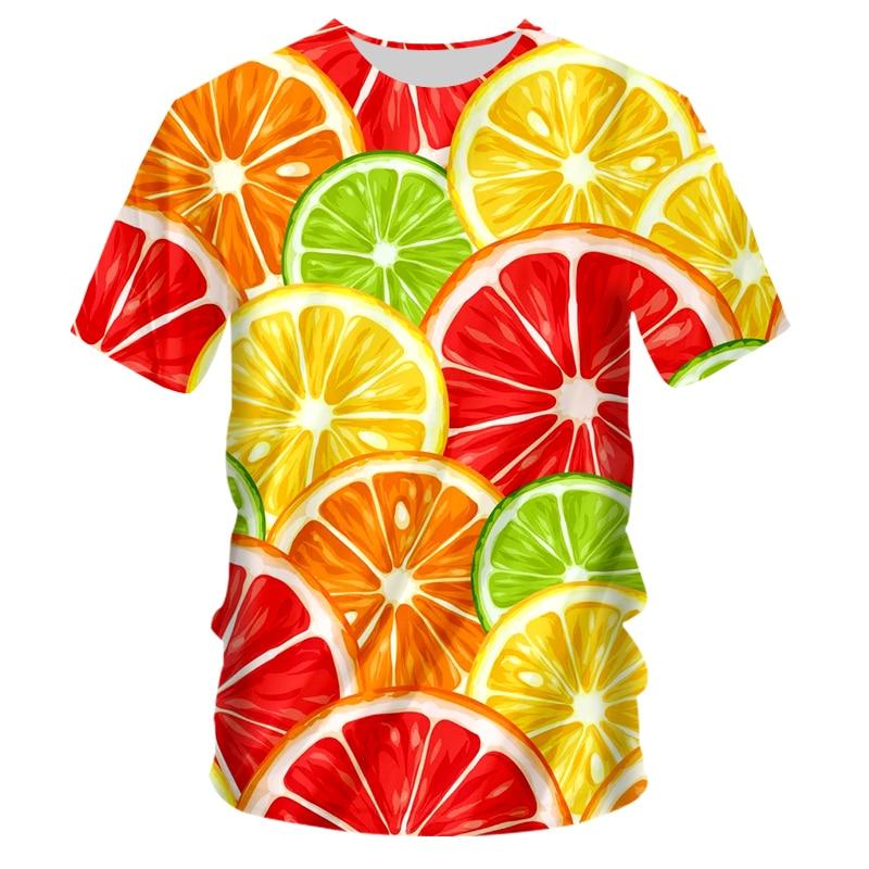 Mode Fruitpatroon 3D Print T-shirts Zomer Heren/Dames Ronde Hals Korte Mouw T-shirt Casual Oversized Tops Streetwear Kinderkleding