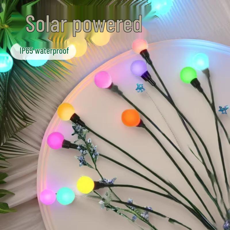 Solar Firefly Ground Plug Lights: Decorative Outdoor String Lights for Garden, Lawn, and Courtyard