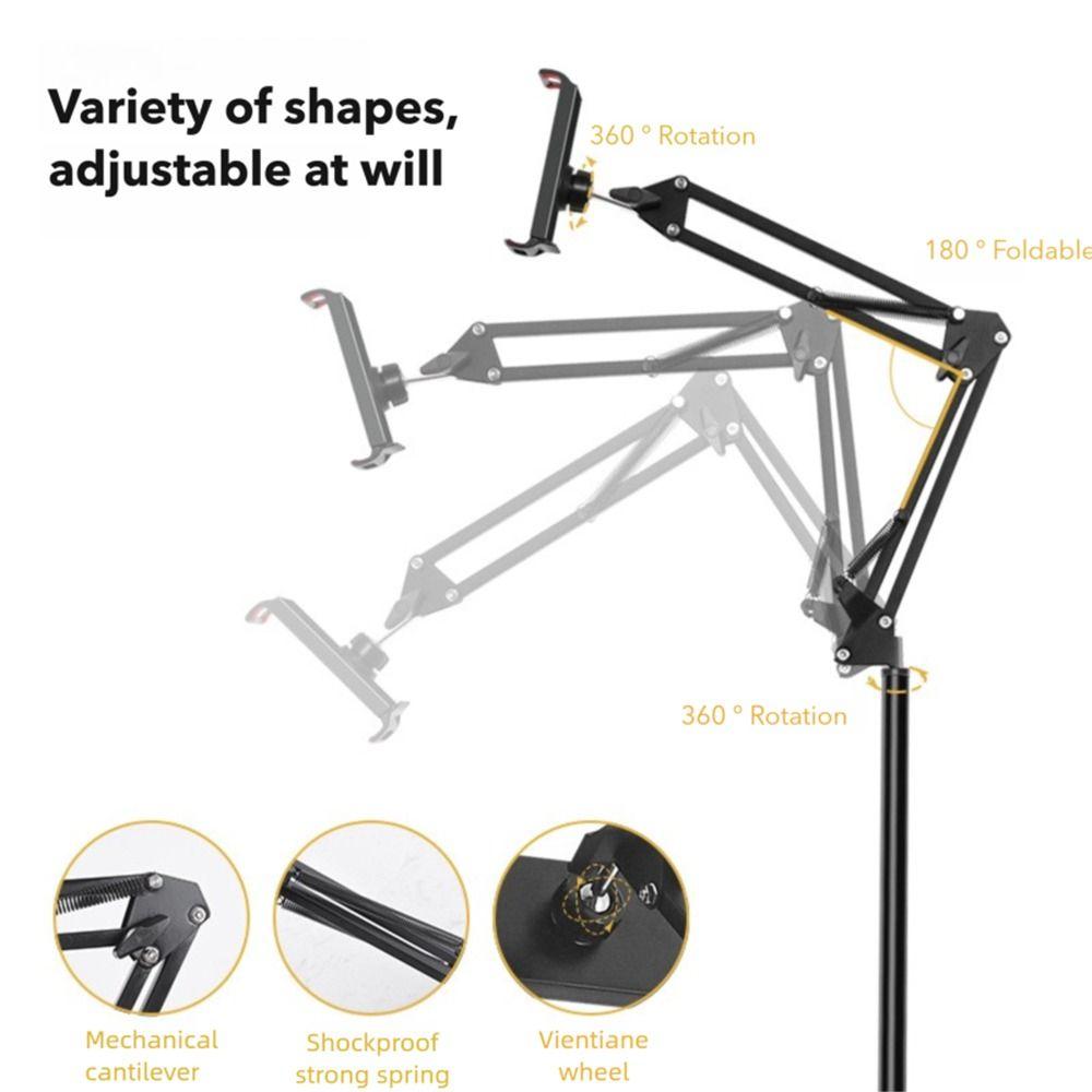 Suport metalic extensibil pentru telefon mobil, suport de podea pentru tablete și smartphone-uri