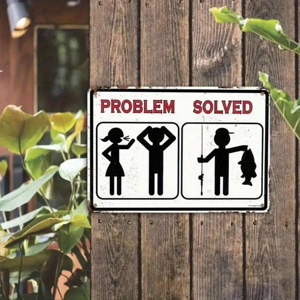 Funny Stick Figure Tin Sign 8x12 Inch Rustic Metal Wall Art Vintage Home Office Decor