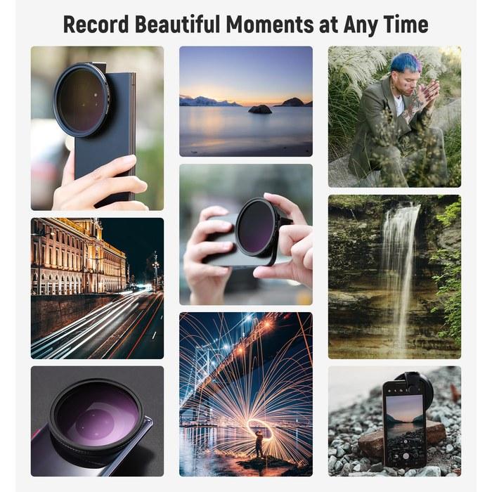 NEEWER 67mm Variable ND Filter with Lens Clip, Magnetic ND2-32 Filter, Adjustable Dimming Filter, Compatible with iPhone 17 Pro