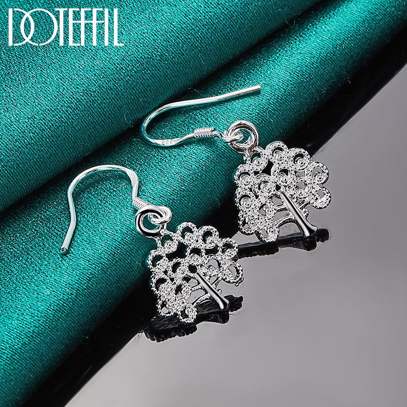 Fashion Tree Earrings 925 Sterling Silver Gift Romantic Jewelry