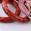 New Mixed Gold Color Tube Beads Acrylic Bracelets Bangles for Women Men Stretch Bamboo Curved Resin Bracelet Stack Jewelry Gifts