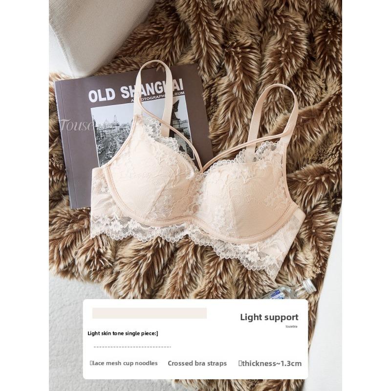 Lady Summer New Style Beauty Bosom Thin Belt Sexy Lace Small Bosom Gathers Underwear