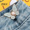 Fashion Waist Cinching Pin Tightener Butterfly Pins, No-Sew Pants Tighteners, Removable Easy Size Adjuster Pins for Loose Jeans Skirts Dresses