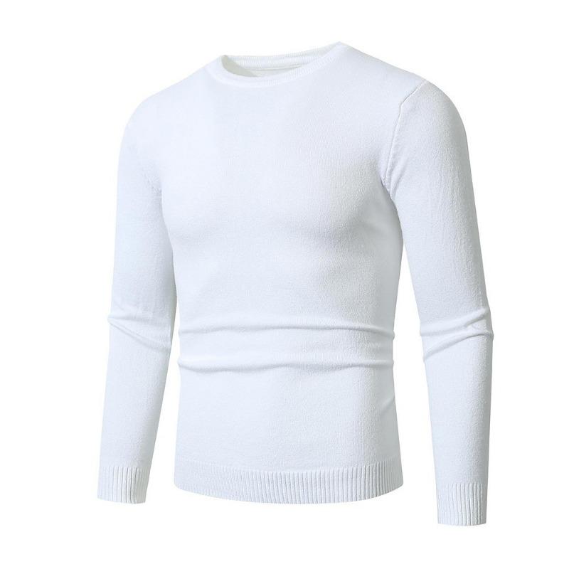 Men S Slim Fit Crew Neck Long Sleeve Knit Sweater Autumn Casual