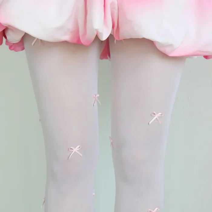 Mini ribbon stockings (white)