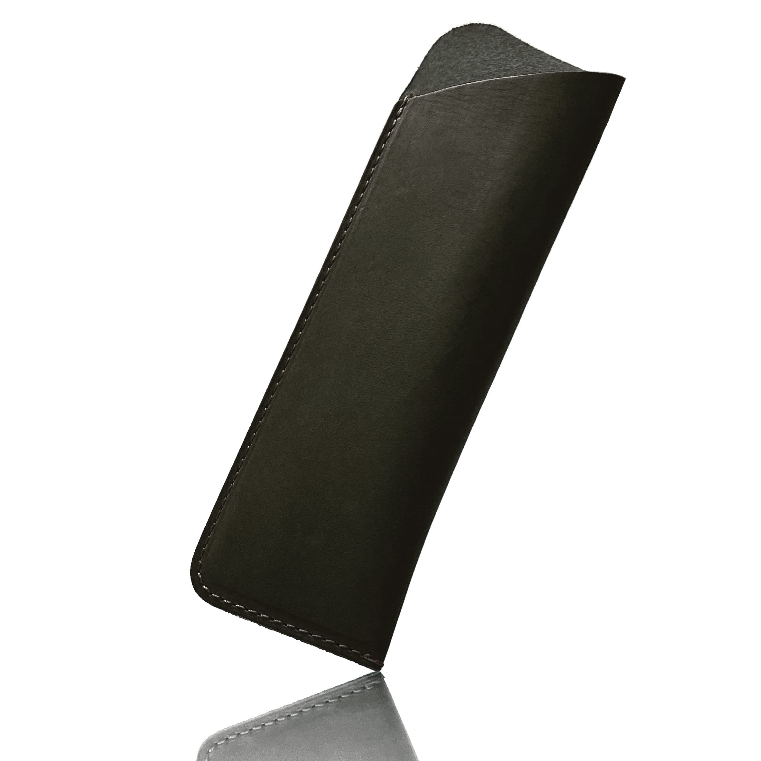 

СЕРЬЕЗНО ЭТИГО Черный пенал Подставка для ручек Кожа Химедзи Тонкий Тонкий Натуральная кожа Сделано в Японии Хранение 2 или 3 ручек Простой Компактный Перьевая ручка Черный