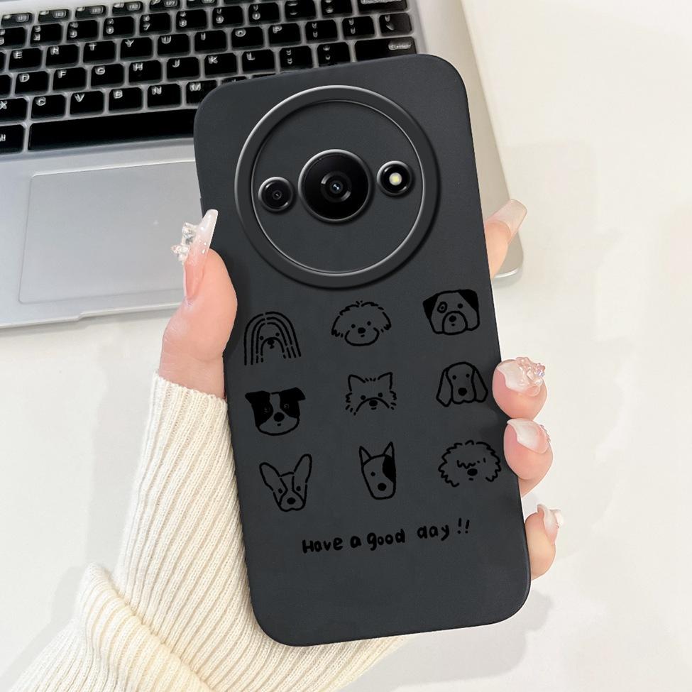 Für Redmi A3 Hülle Niedliche Cartoon Katze Ästhetisch Blumenmädchen Junge Stoßfeste Silikon-Rückabdeckung Für Xiaomi Redmi A3 Handyhülle Coque