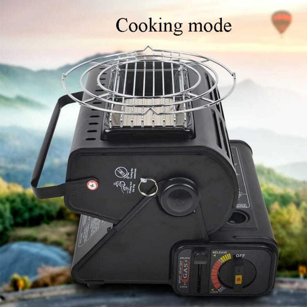 Chauffage de Camping LKP Noir 1,3 kW Chauffage à Gaz, Chauffage et Réchaud Céramique Portables d'Extérieur pour la Pêche, le Camping, le Pique-nique, le Voyage
