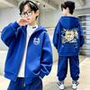 Chaqueta con capucha y cremallera para niño con estampado de monstruo de dibujos animados y grafiti, Sudadera con capucha de manga larga para niños, Ropa exterior informal para niños