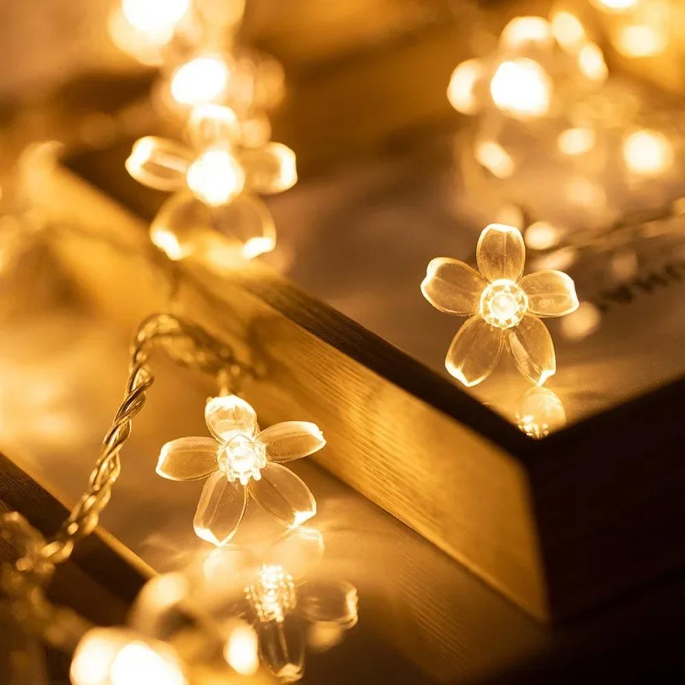 Solar Cherry Garden Flower Lights Battery-operated Garland Solar Outdoor Waterproof Lawn Pathway Christmas Decoration