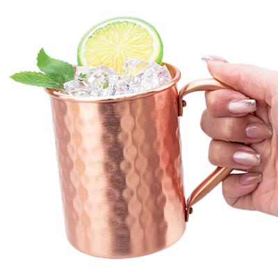 Miedziany kubek Moscow Mule 500 ml, 100% miedź, młotkowany kubek koktajlowy do wina, piwa, kawy, wytrzymałe naczynia barowe