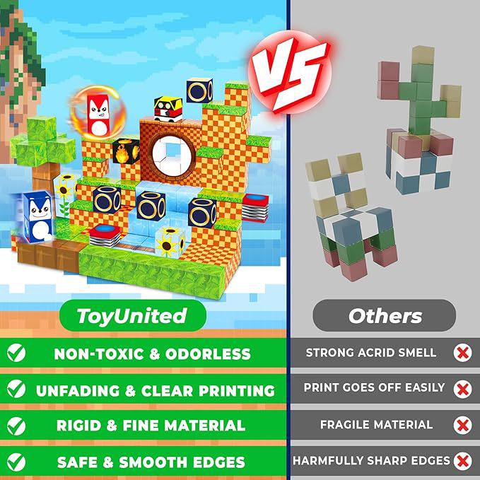 3D Magnetische Bausteine für Kinder - DIY Weihnachtsspielzeug-Set