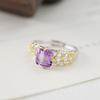 Natural Color Treasure Fashion Ring S925 Sterling Silver Adjustable Ring Women's New Niche High-end Design Jewelry Gift