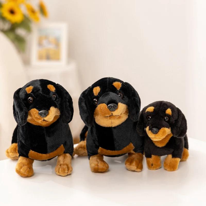 Cartoon Dachshund Stuffed Animal Soft Fluffy Weiner Dog Plush Toy Cute Realistic Dog Plushie For Dog Lovers Collection Gift