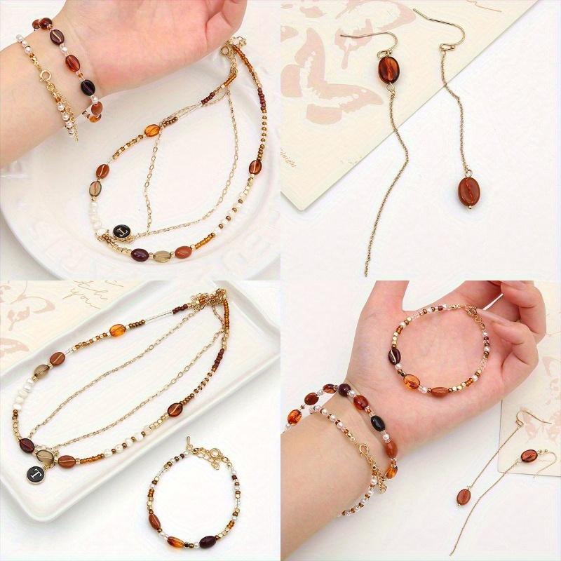 150 Acryl-Kaffeebohnen-Perlen, lose Perlen für DIY-Armbänder, Halsketten und Schmuckherstellung