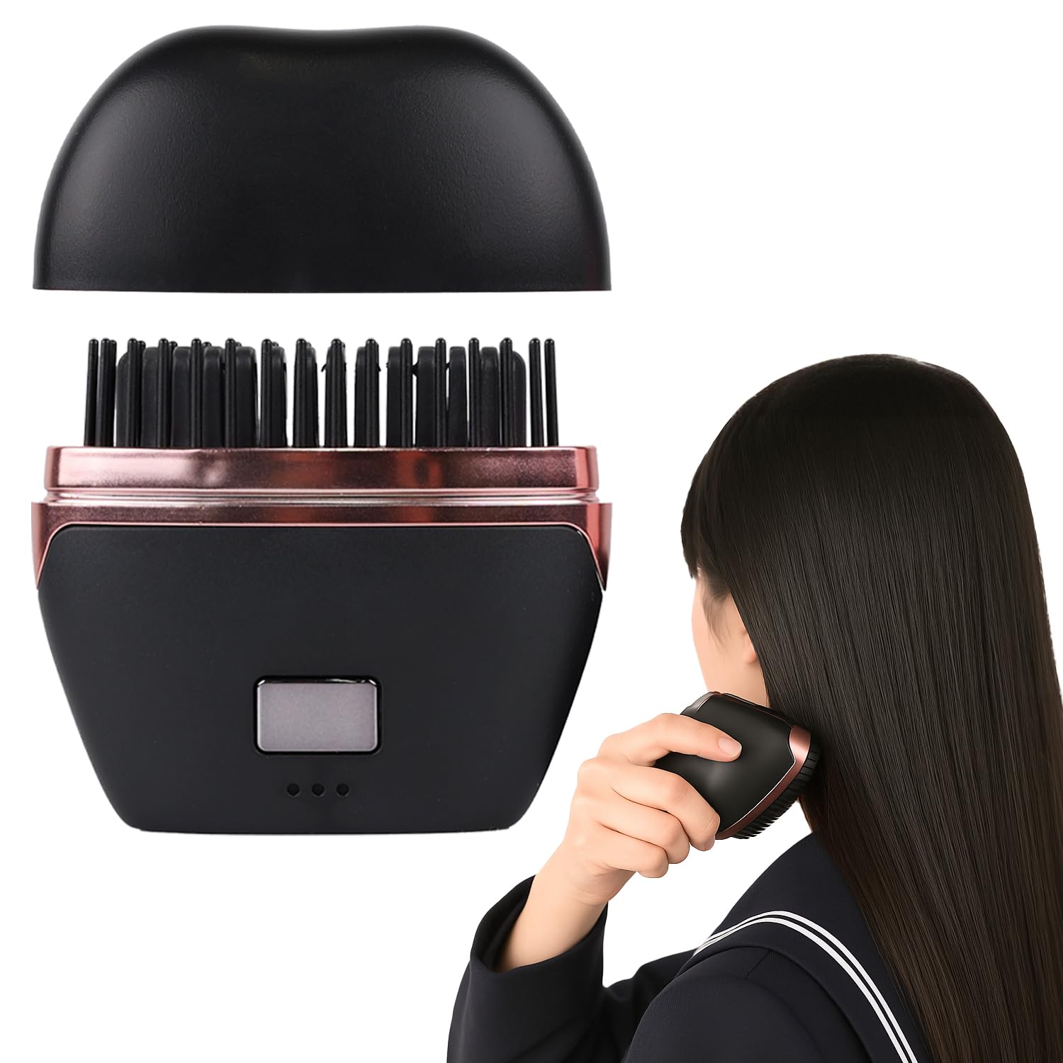 

Pocket Heat Brush Hairron Mini Straightening Temperature Automatic Power Negative Burn Lightweight Straightening and Curling [Rocotto] Brush,