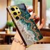 Green Sand Flow Pattern Glass Phone Case for Samsung Galaxy S26 22 23 24 25 PLUS S21 22 23 24 25 ULTRA Back Cover