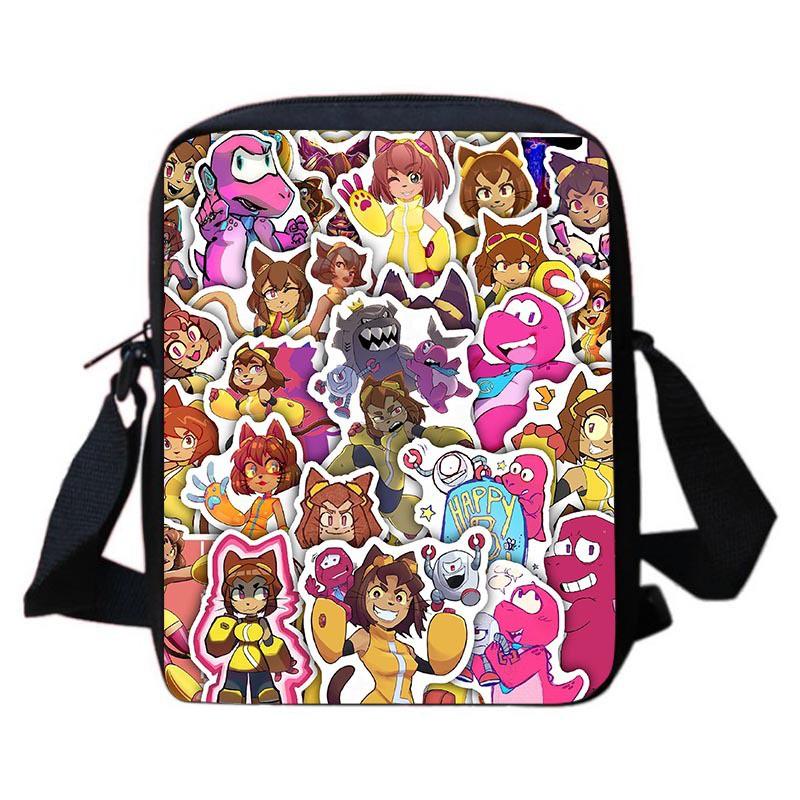 Kids Cartoon Crossbody Bag School Durable Oxford Fabric Shoulder With Fun Print Ages 6-12