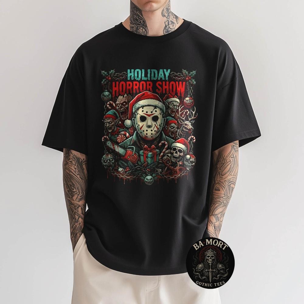

Merry Christmas Festive Slasher Candy Cane Menace Horror TShirt Unisex T-Shirt XL