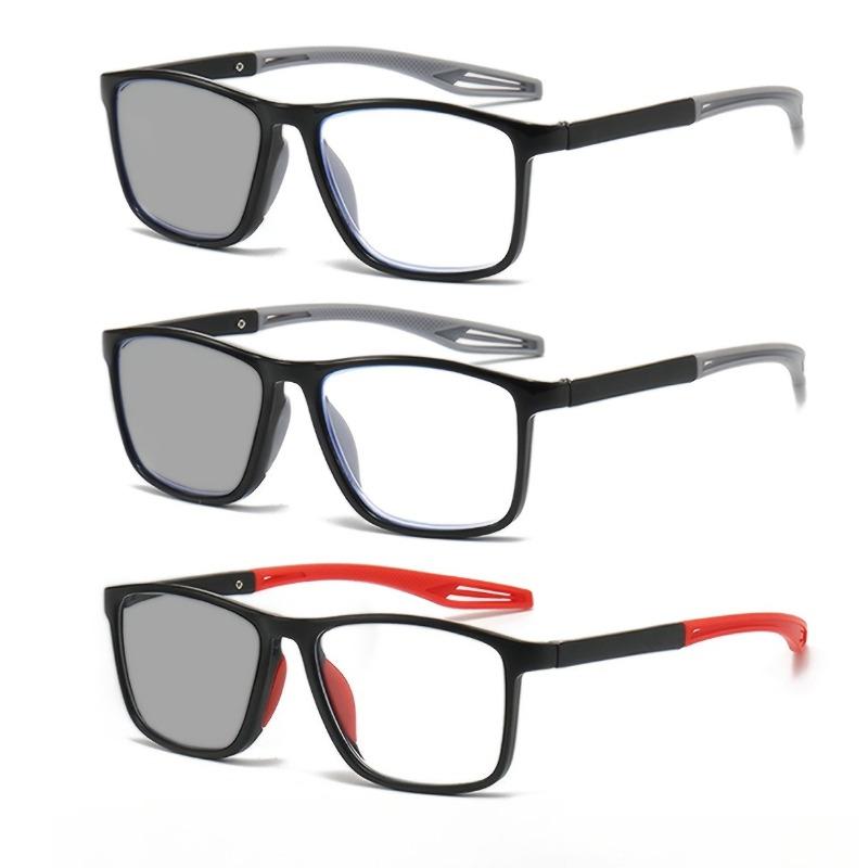 4 Piece Set of Sports Color Changing Reading Glasses Pochromic and Comfortable for Both Men and Women