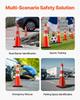 6Pack 36\" Traffic Cones, Safety Road Parking Cone with Black Weighted Base, PVC Orange Traffic Safety Cones, Hazard Cones Reflective Collars for