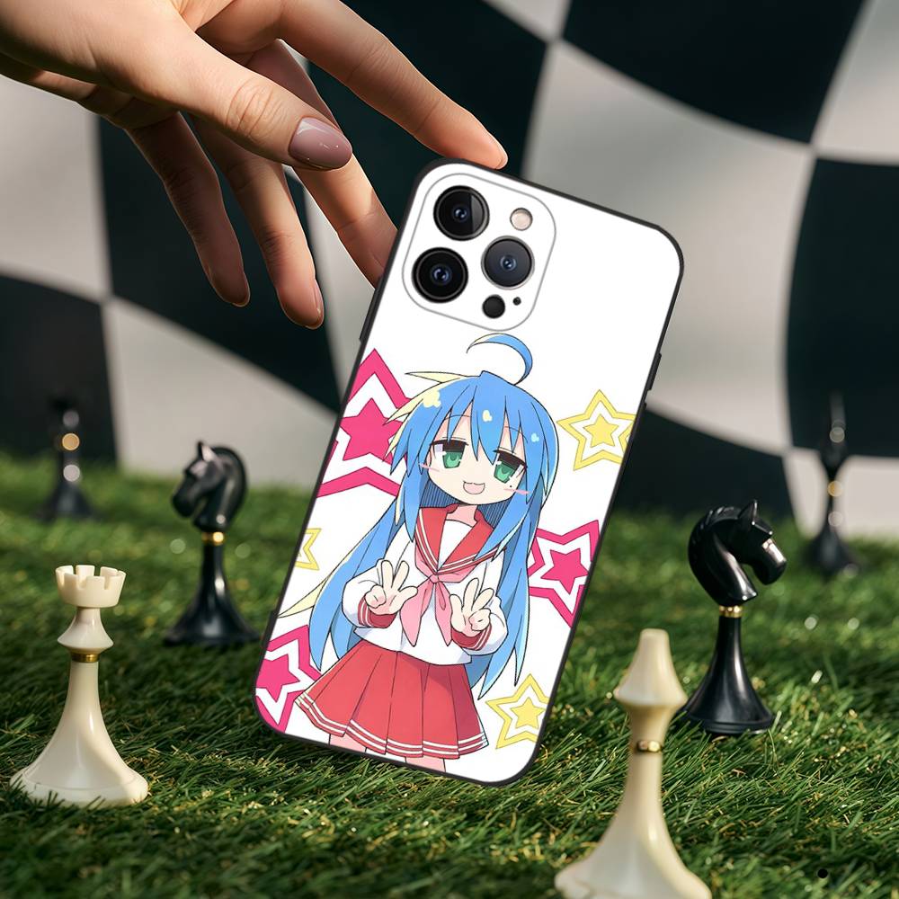 

Konata Izumi L-Lucky S-Star Phone Case For IPhone 17,16,15,14,13,12,11,Pro,Max,Plus,mini Silicone Black Cover iPhone 15 pro