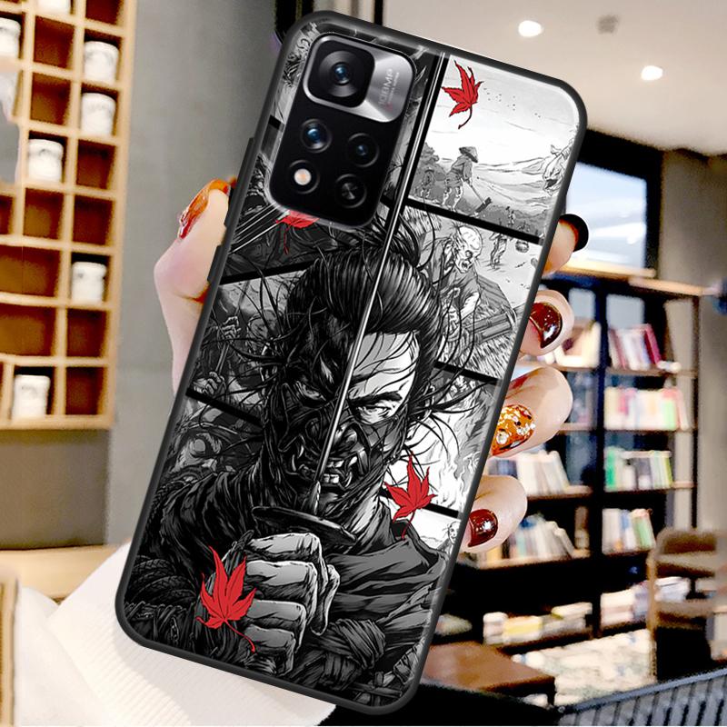 Japan Samurai Ninja Case For Xiaomi Redmi Note 12 11 10 9 8 Pro Note 12S 11S 10S 9S Cover For Redmi 9 10 12 C