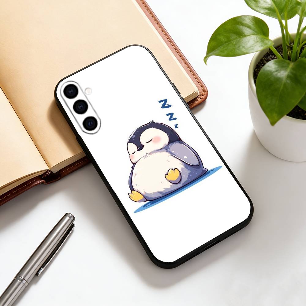 Cute cartoon penguin Phone Case For Samsung Galaxy A73,A72,A71,A70,A53,A52,A51,Others Soft Black Cover