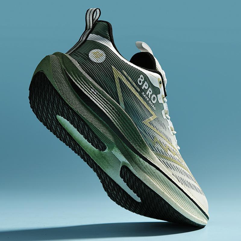 Mandarin duck running shoes new carbon plate + popcorn size 33-45 men and women couple running shoes sports shoes rotating buckle