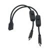 USB C Female Input to Two Male Output Power Cable with Separate On/Off Control, Integrated Assembly, 5V Rating, and Support for Two-Device Power Cord