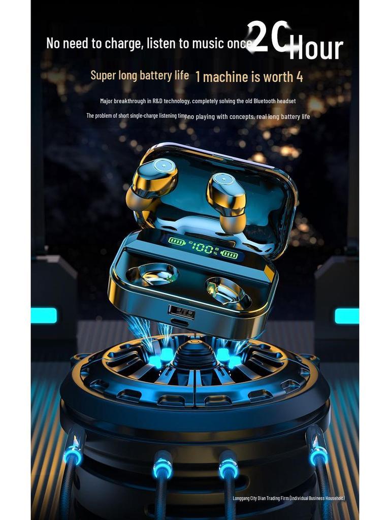 Bluetooth 5.4 Wireless Dual Mini In-Ear Earbuds for Huawei, OPPO, Apple, Vivo - Over-Ear Sports Headphones