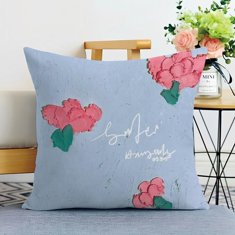 Ins Style Oil Painting Print Decorative Pillowcase Bedroom Living Room Square Cushion Pillowcase