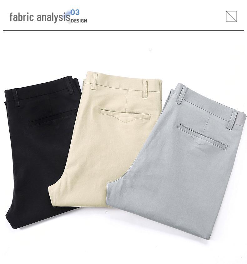 Men's Plus Size Cotton Casual Pants - Spring/Autumn 2025, Loose Straight Leg with Winter Velvet Lining