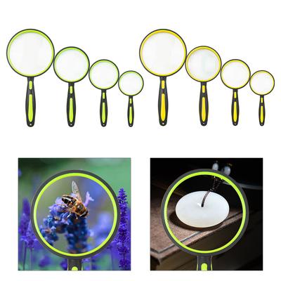 Nonslip Rubber Handle 5-10X Handheld Magnifier Magnifying Glass with Optical Lens for Enhances Clarities and Precisions