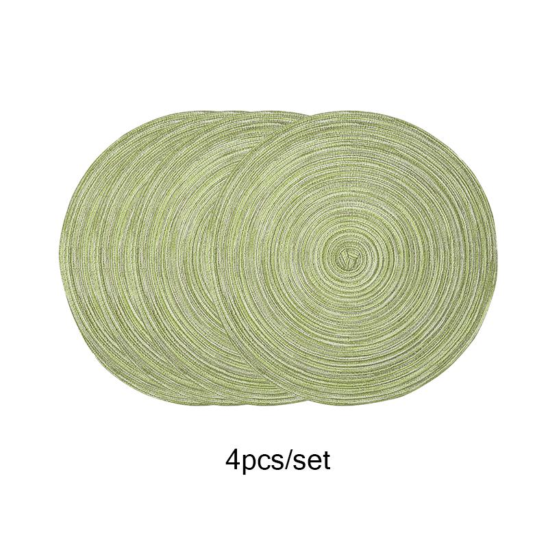 4pcs/set High Quality Handmade Round Woven Braided Placemats 15 Inch Round Table Mats for Dining Tables
