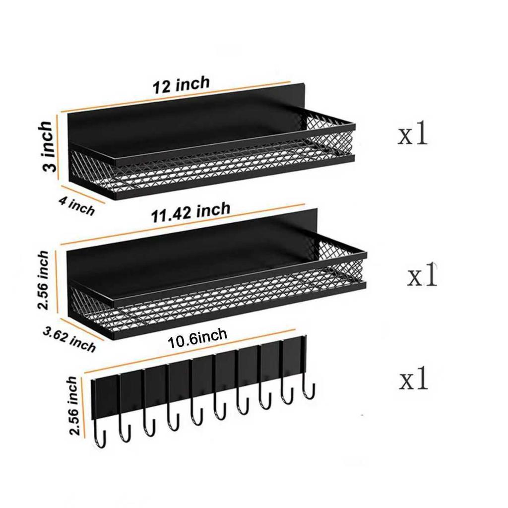 Magnetic No-Drill Kitchen Spice Rack & Multi-Functional Storage Shelf