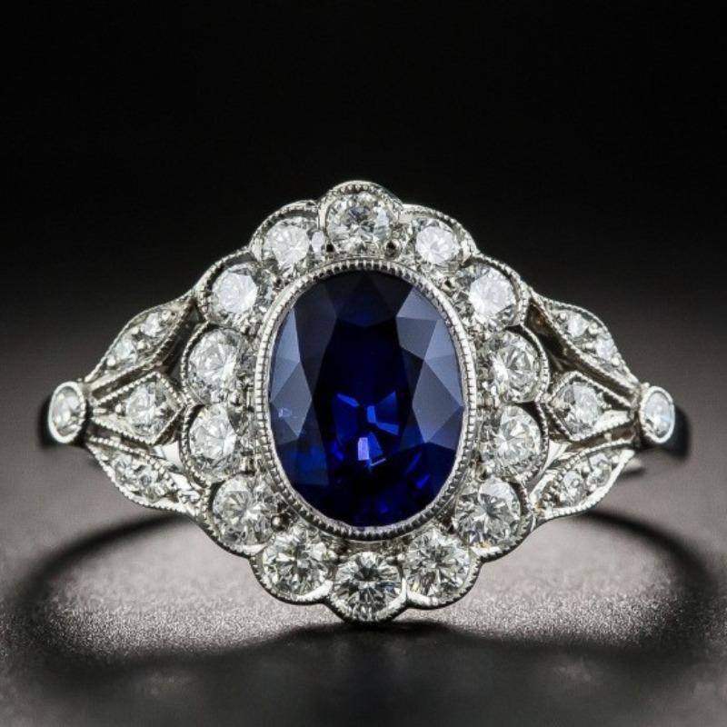 

Zircon Ring Blue Denier Sapphire Girl Ring Fashion Accessory No. 10