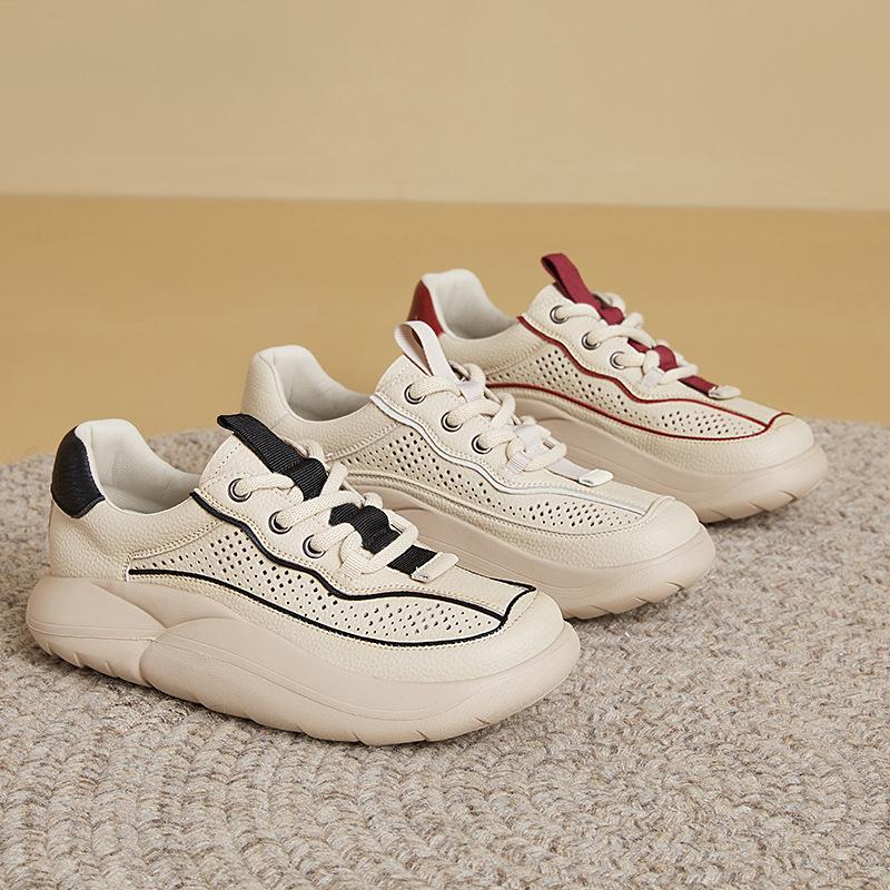 Sporty and Casual Soft-soled Shoes Women's Retro Breathable Dad Shoes Versatile Thick-soled Shoes