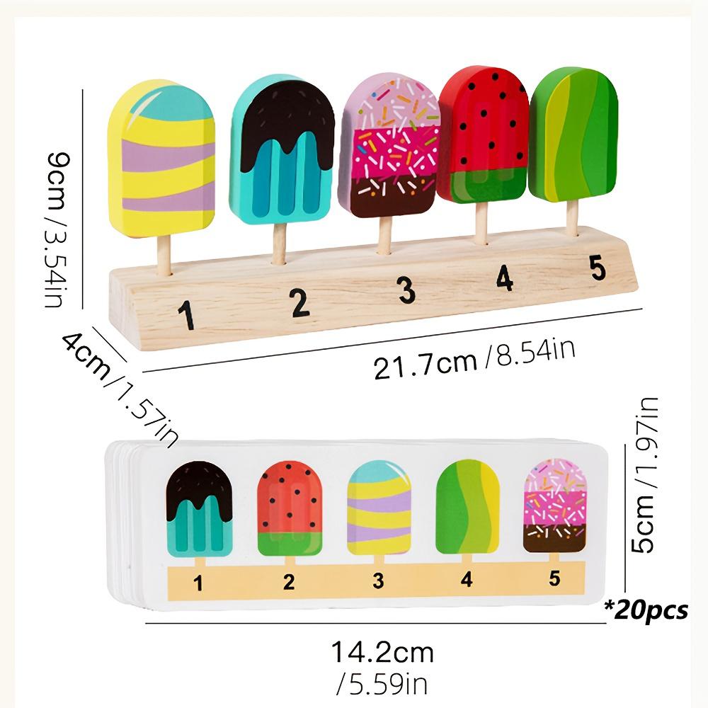 Montessori Kolorowe Zabawki do Sortowania i Rozpoznawania dla Dzieci Zabawka Udawana Żywność Gra w Dopasowywanie Lody i Lizaki Myślenie Logiczne