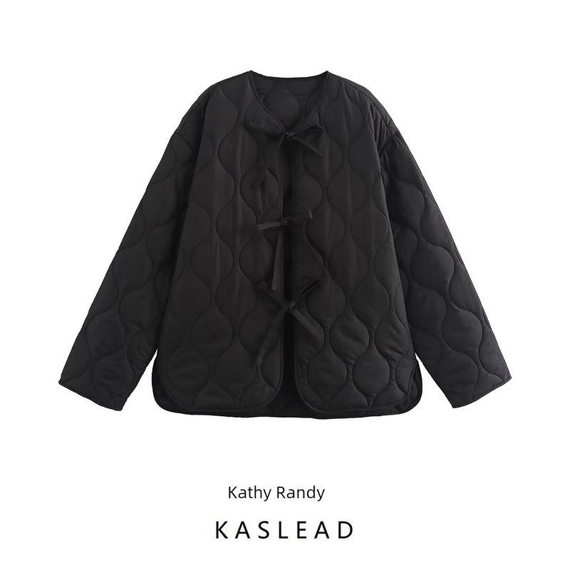 Kaslead New Arrival Women's Clothing Fashion Style Fashion Bowknot Decoration Cotton Jacket Outwear 1255992