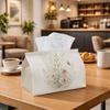 1pc Minimalist Romantic Floral Tissue Box Multifunctional, Bouquet Elegant Illustration Suitable for Home, Parties, And Car Decoration. This Decorativ