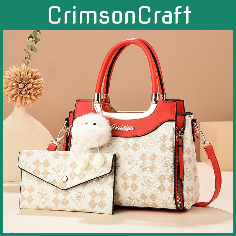 Urban Minimalist Tote Bag Pu Material With Print Contrast Color For Daily Use