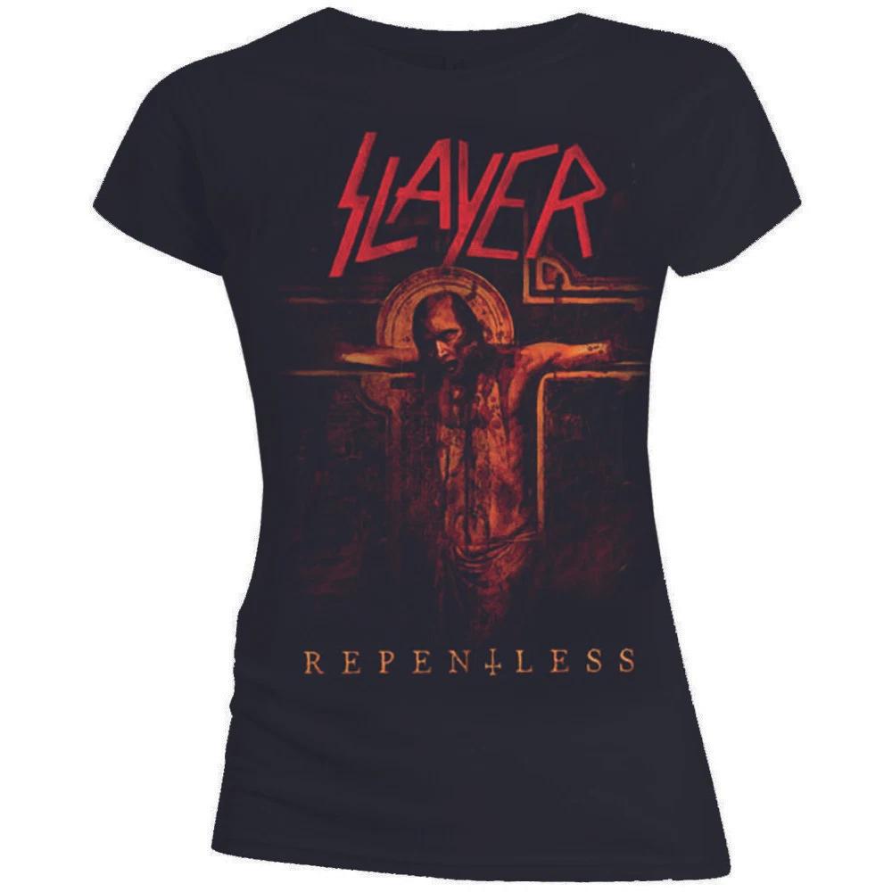 Slayer Women s Repentless Crucifix Short Sleeve T-Shirt, Black, Medium 4XL