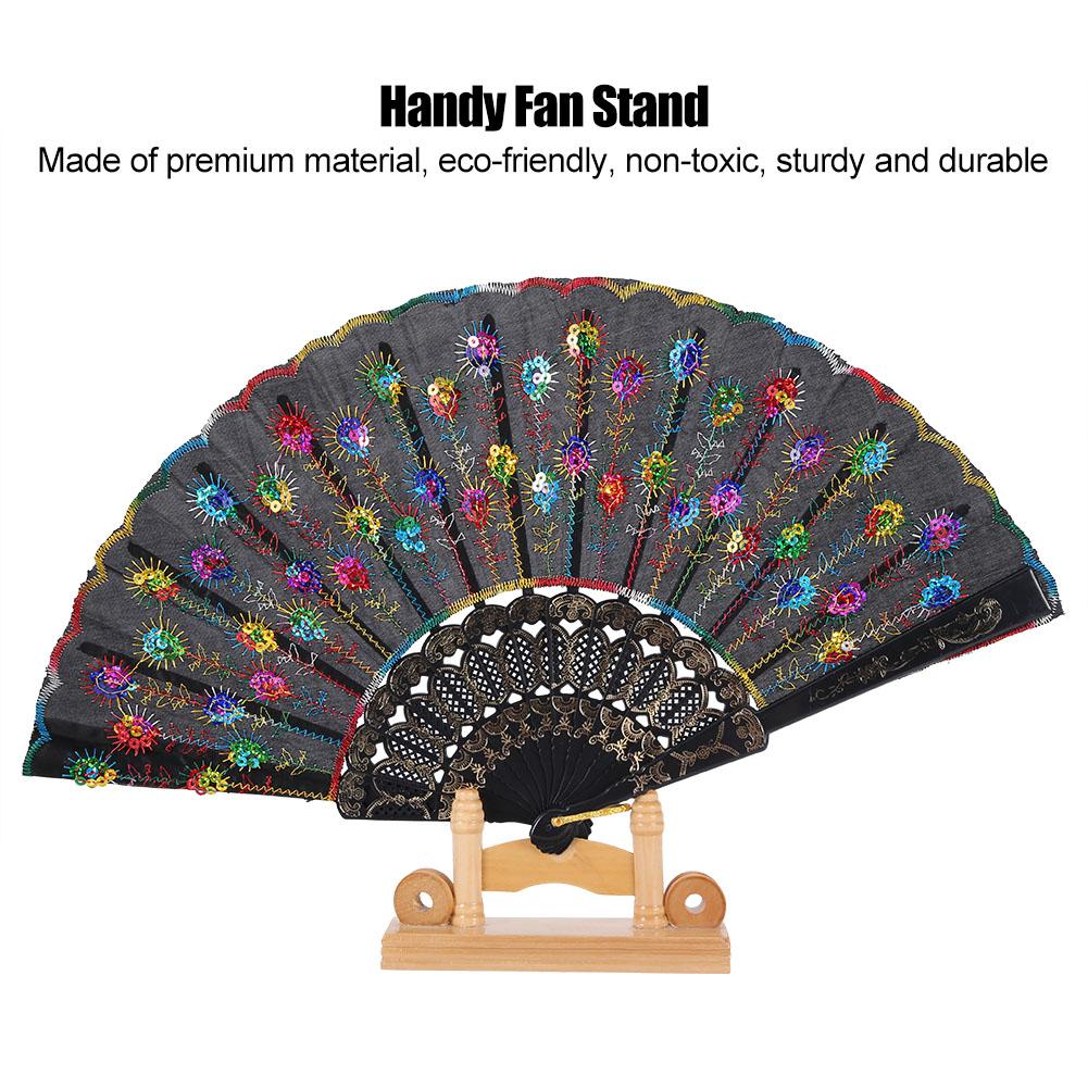 Supporto decorativo per ventaglio cinese Pratico supporto per display per ventaglio Supporto per ventaglio pieghevole in bambù(Colore del registro)