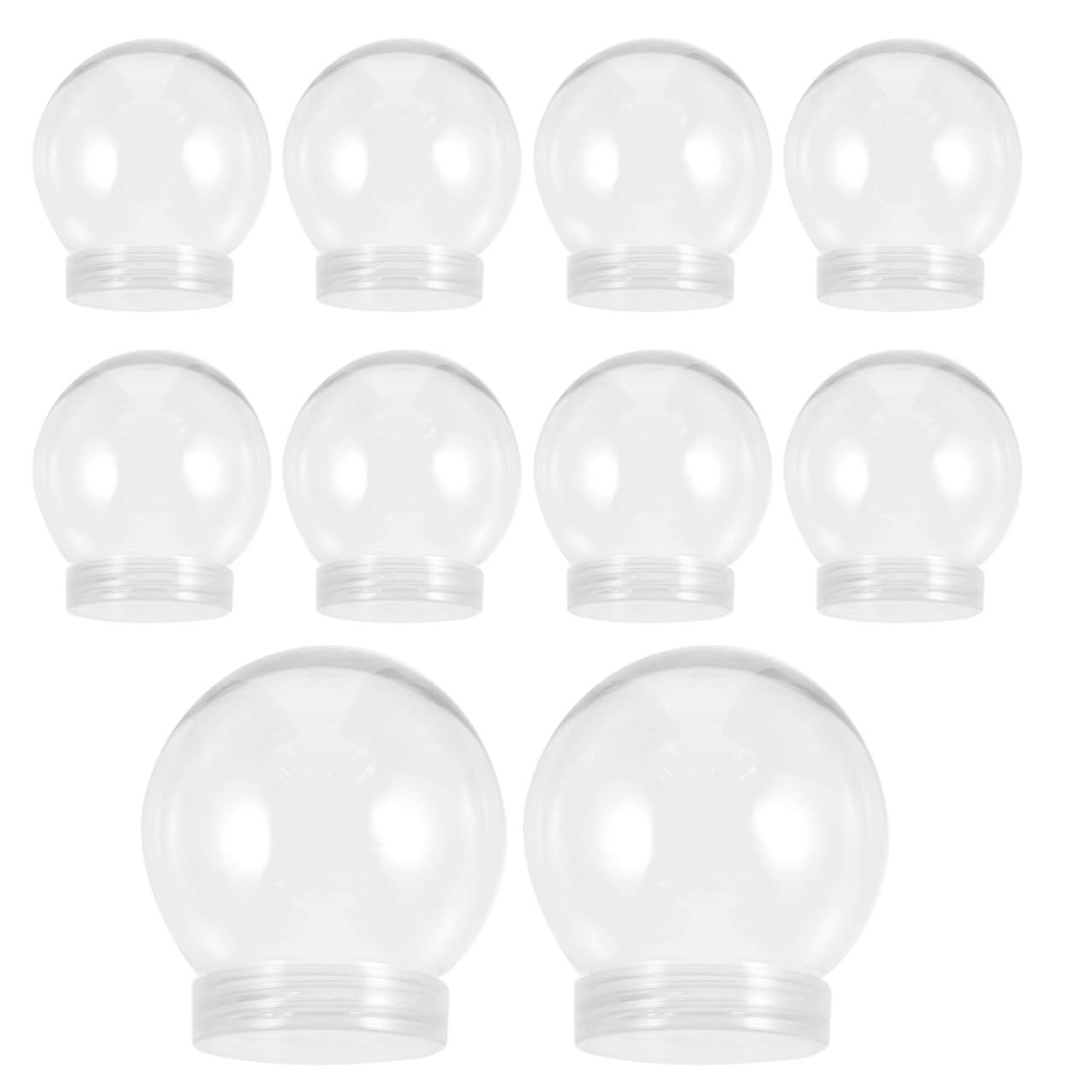 

NUOBESTY Clear Plastic Snow Globe Bottles, Set of 10, 8.50 x 7.00 x 7.00 cm, for DIY Snow Globe Kits, Empty Water Globes, DIY Snow Globe Parts
