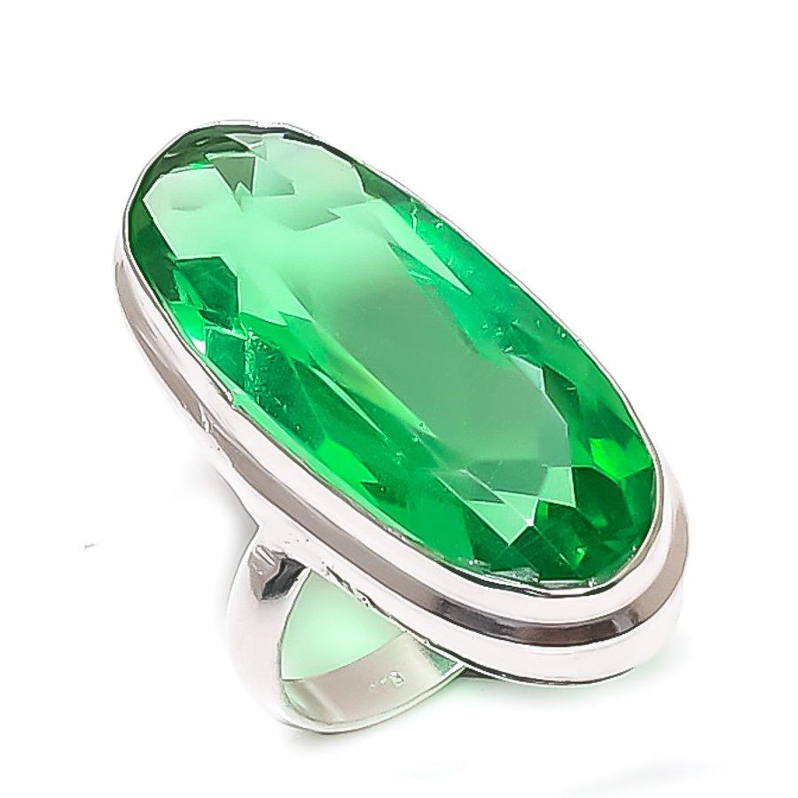 Tsavorite Gemstone Handmade 925 Sterling Silver Jewelry Ring Size 6 U8y54