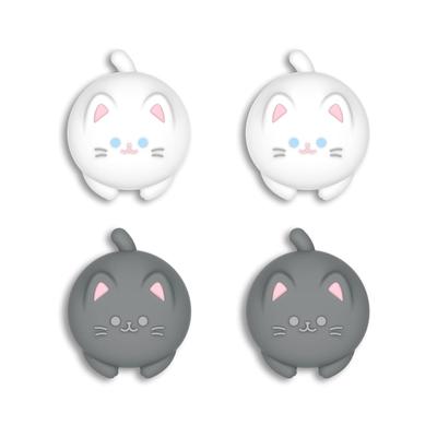 PlayVital Switch Joystick Switch Lite Thumbstick Silicone Analog Stick Cap Covers for OLED Switch Lite Thumb Grip Rocker Caps with Cute Kitty Design